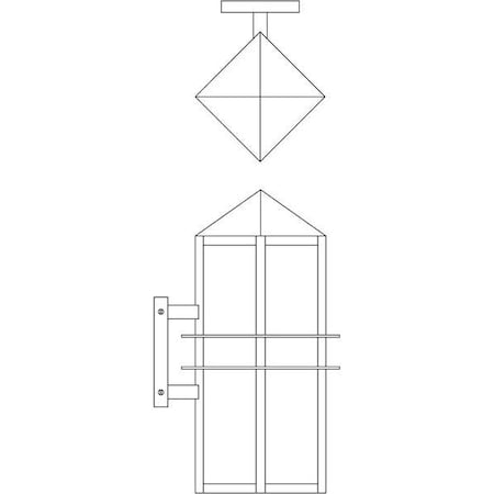 Arroyo Craftsman 9" Bexley Wall Mount, Pewter, Clear Seedy Glass BEB-9CS-P